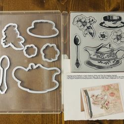 12pc TEA TIME SIZZIX Stamps & Matching Die Cuts