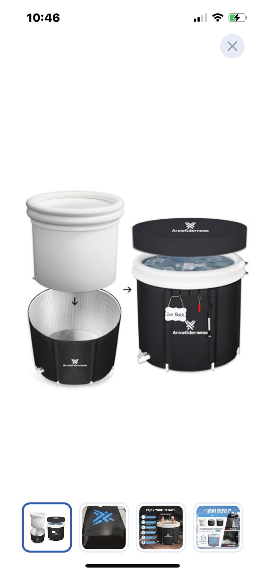 “New”Cold Plunge Tub(130gallon)XL Ice Bath W/cover(retail$79)