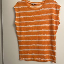 Zara Trafaluc Orange Stripe Top