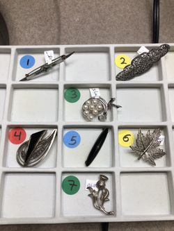 Sterling silver brooch pin, different style and size ,each