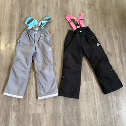 GERRY GIRLS PERFORMANCE SNOW PANTS WITH REMOVABLE SUSPENDERS  Size S 7/8  Both for $20, price is firm 