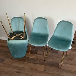 Blue Gold Velvet Chairs