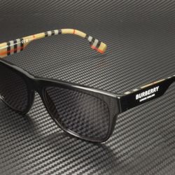 BURBERRY LONDON Black Grey Polarized Lens Unisex Sunglasses 56mm