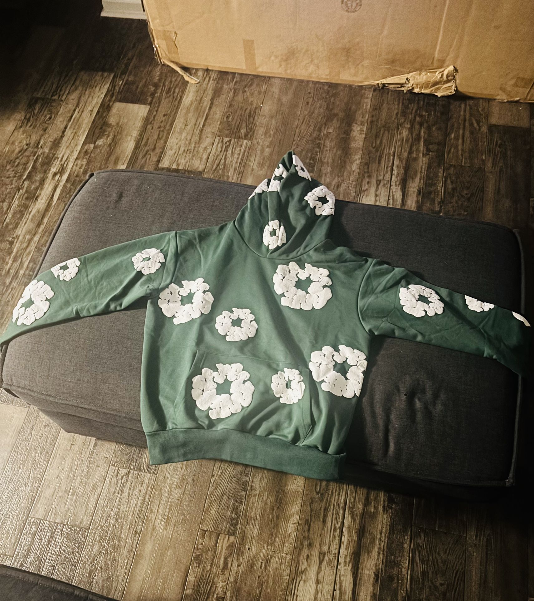Green Denim Tear Hoodie