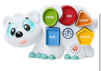 Fisher-Price Linkimals Toddler Learning Toy Puzzlin’ Shapes Polar Bear with Interactive Lights & Music for Ages 18+ Months
