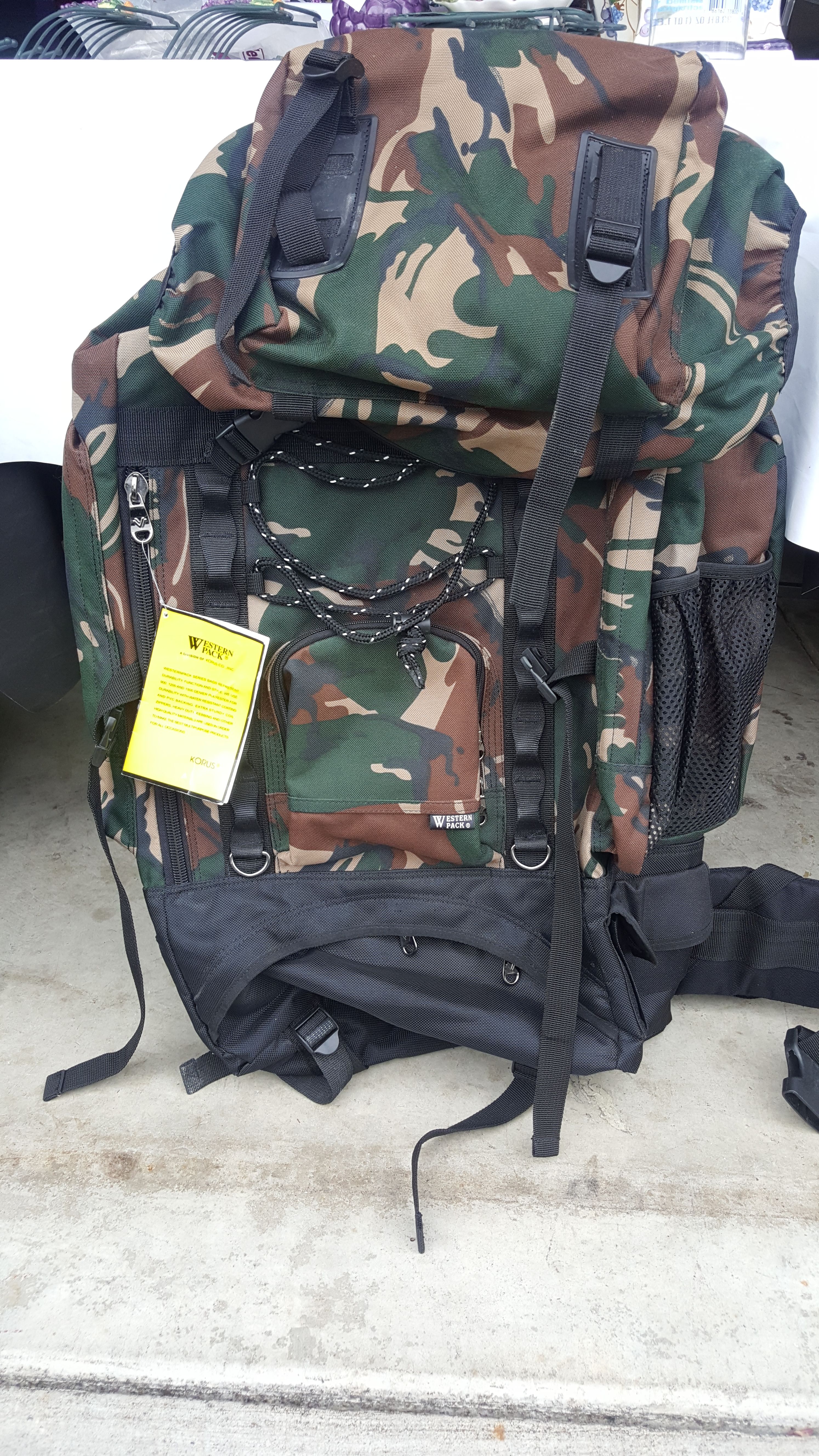 NEW Western Pack Hiking Backpacking Camo Backpack Korus