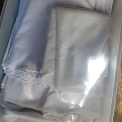 Still Available! Lot Of 11 Assorted White Fabric Table Coverings 