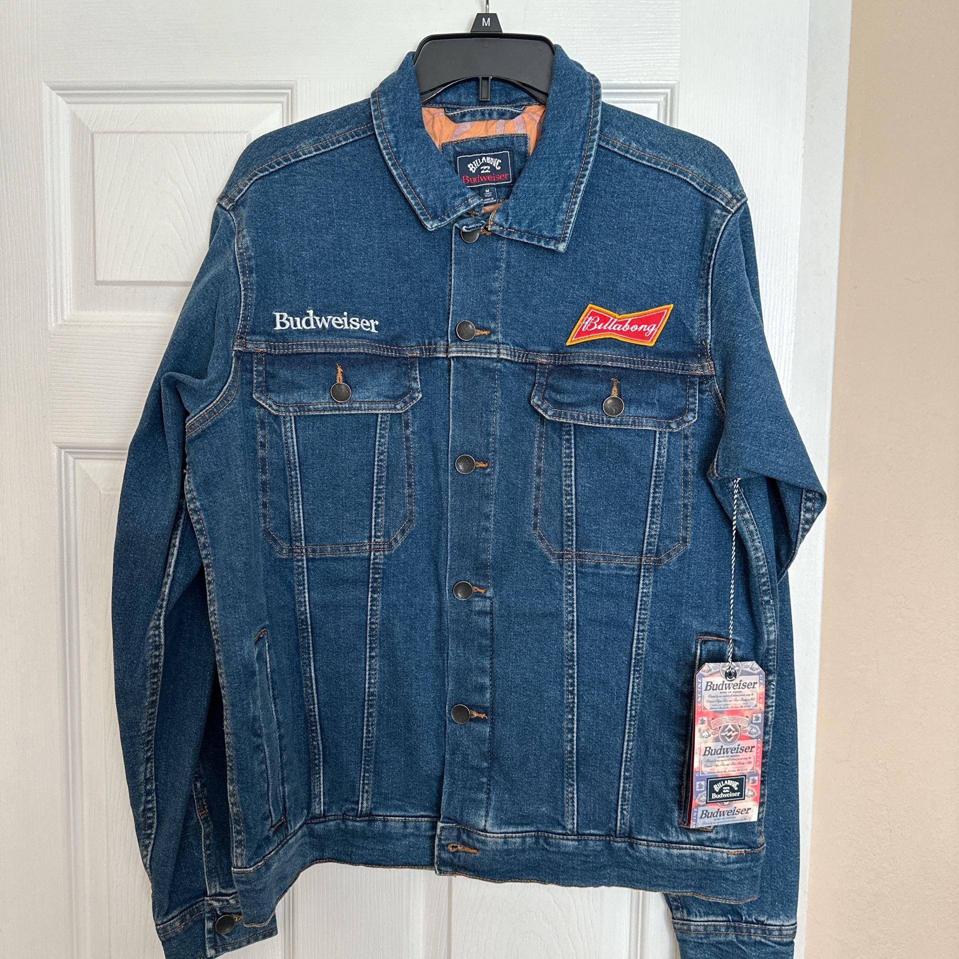 Billabong x Budweiser Mens Denim Jean Jacket Size M