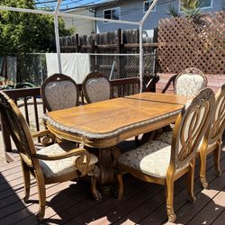 heavy duty real wood dining set