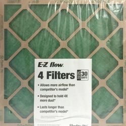 (4 Filters), 16" x 25" x 1" Nested Glass MERV 1 Air Filter