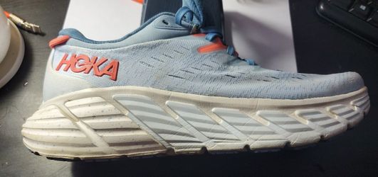 The HOKA ONE ONE Gaviota 4 Women's Running Shoes in Blue Fog/Plein