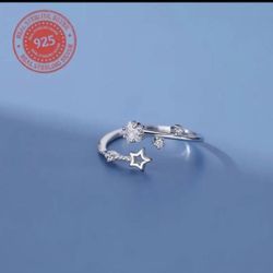 Women’s Sterling Silver Meteor Moon Skeleton Ring 