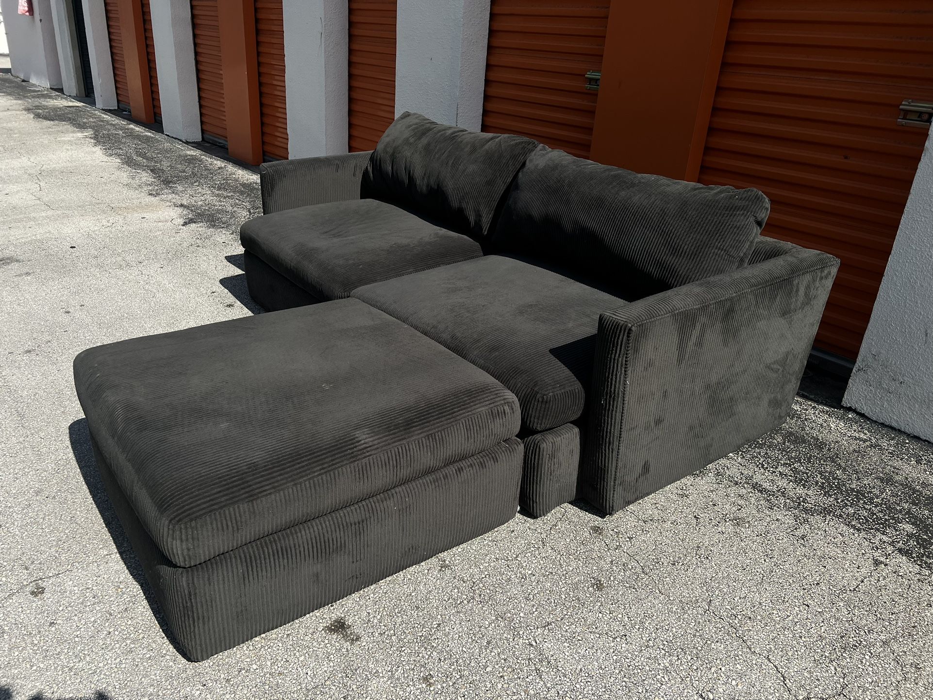 Black Sectional Sofa Couch 92” L x 80” W