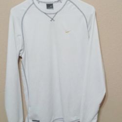 NIKE SPHERE DRY Long Sleeve Jersey T Shirt Size S  ( Grailed ) Color White w/gray stiches.
