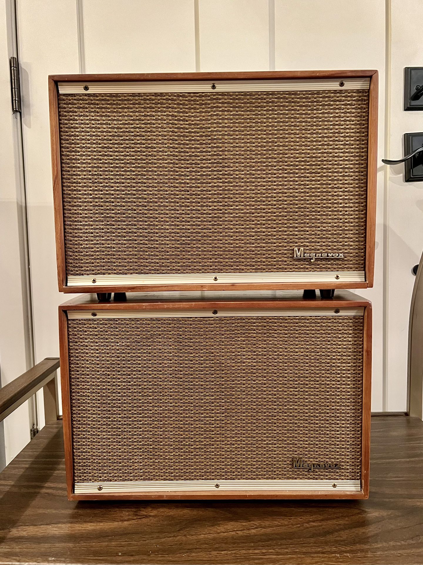 Vintage MCM Mid Century Magnavox Speakers