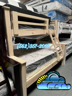 Twin full whitewash bunk bed with mattresses colchones camas