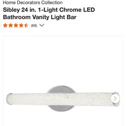 Sibley 24 in. 1-Light Chrome LED Bathroom Vanity Light Bar