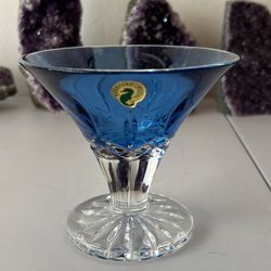 Waterford Crystal Lismore Poland Sapphire Footed Candy Dish Or Bowl