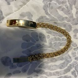 Chino Link Bracelet Heavy Oro  plateado, No Es Oro De Verdad Not Real Gold 