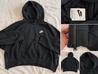 Nike Black Hoodie with Side Zippers – Size L