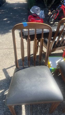 Wood dining table with chairs