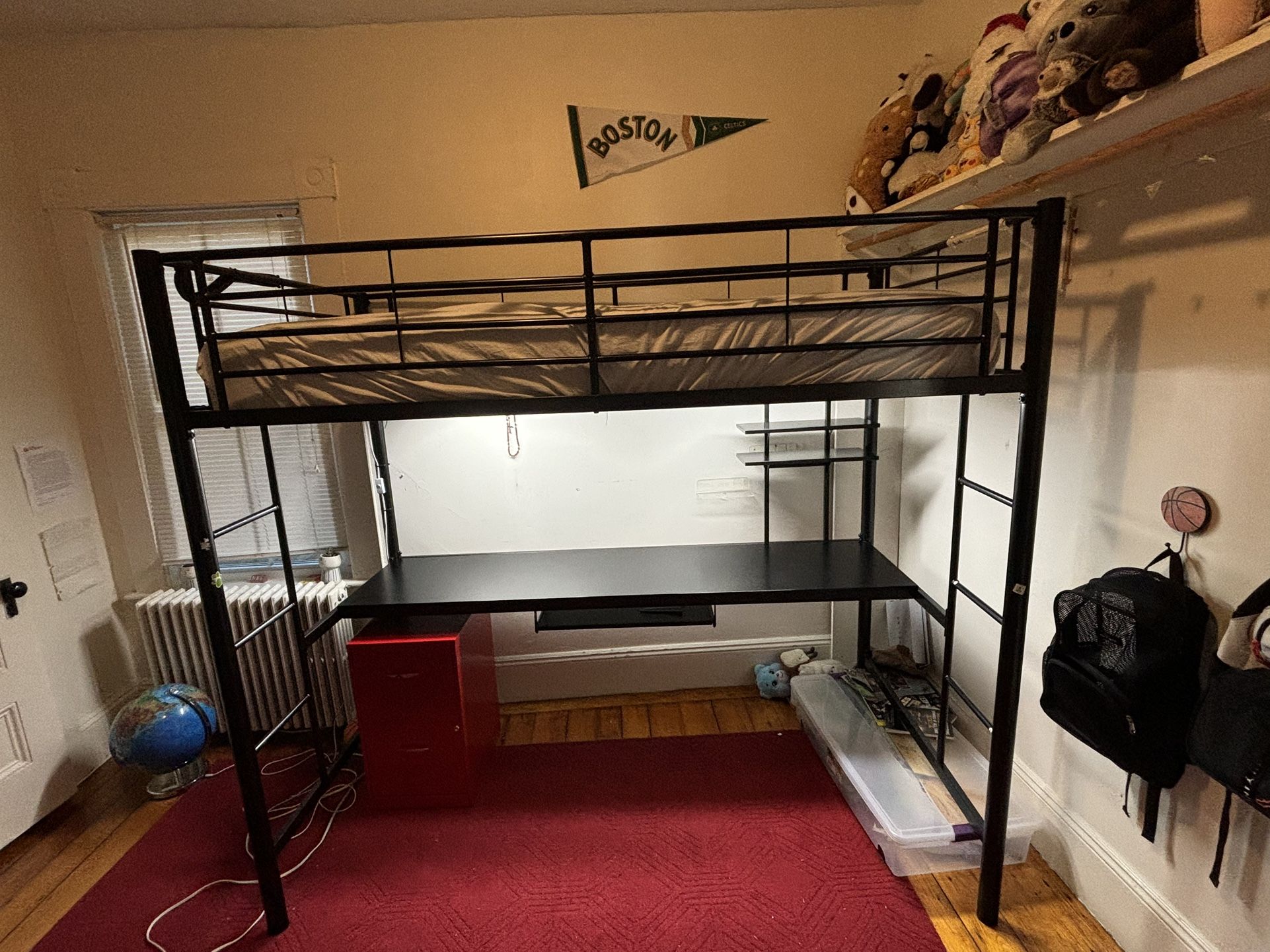 Single Bunk Bed W/ Desk Underneath