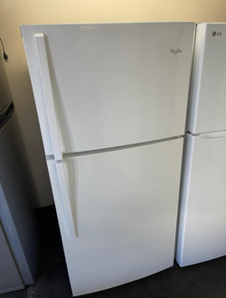 Whirlpool Top Freezer Fridge – White, Glass Shelves, Clean