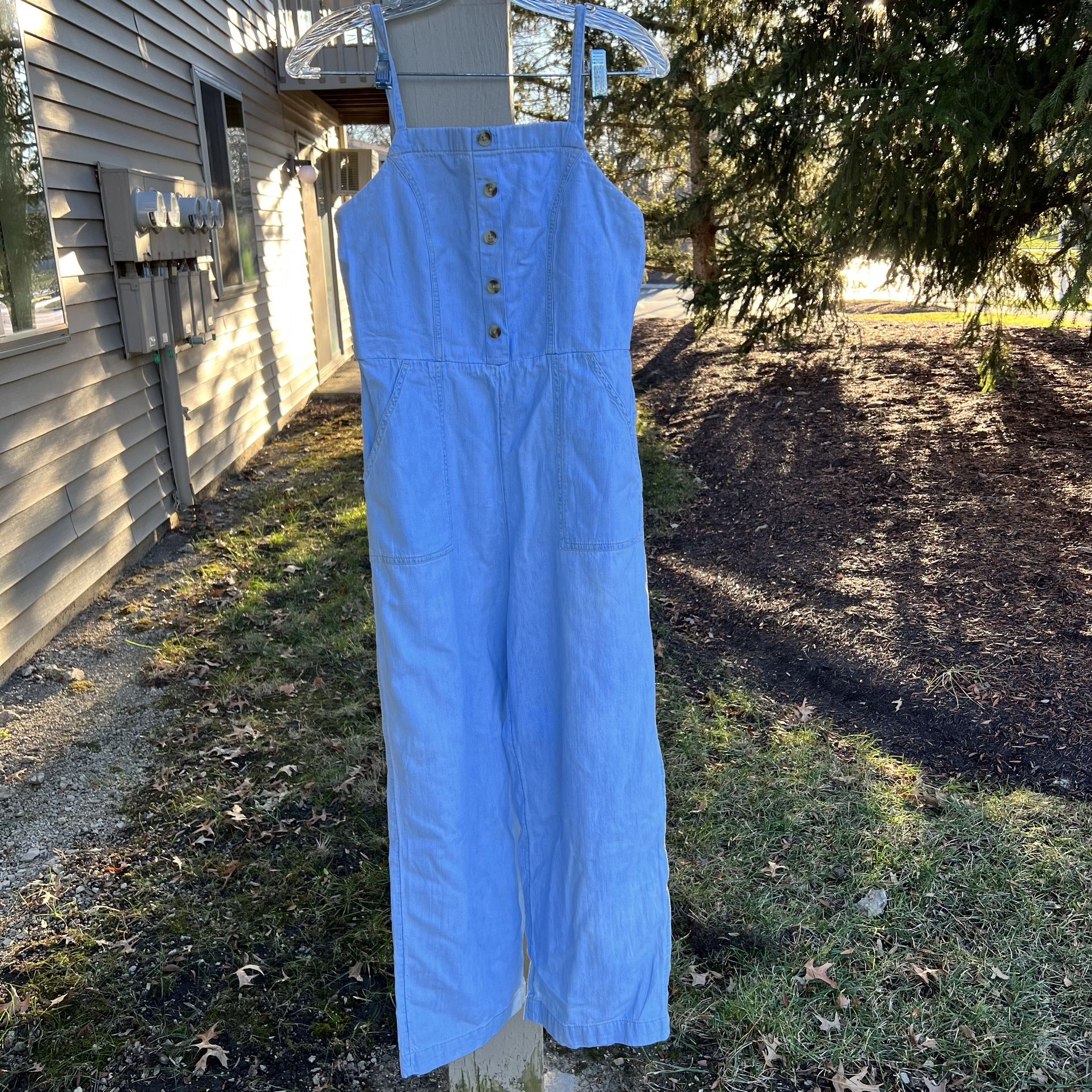 Old Navy Button Denim Front Pockets Jumpsuit, Women's