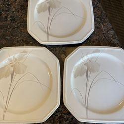 DANIEL HECHTER PLATES FLORIS PLATES *ONE PLATE HAS A SMALL CHIP*