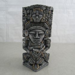 Inca Mayan Aztec Stone/Mortar Tribal Totem Sculpture 9" Tall


