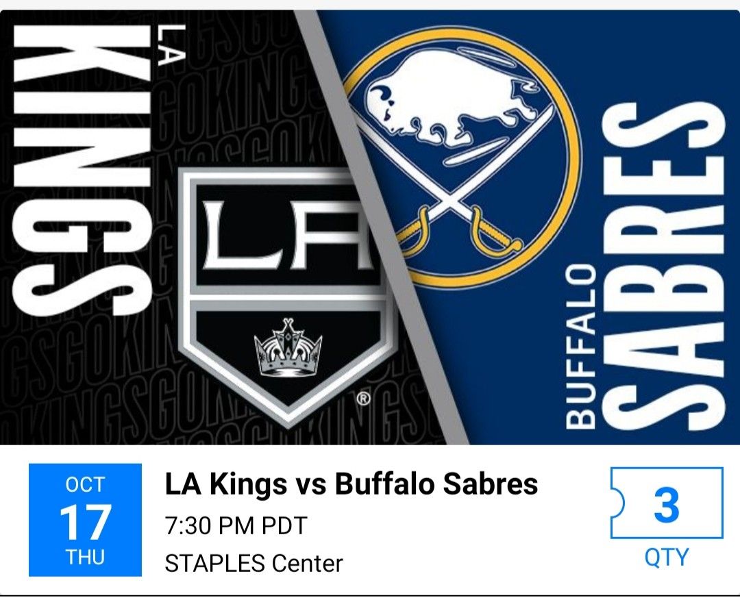 LA Kings Hockey Three Tickets !