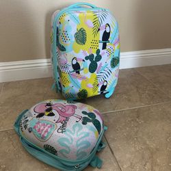 Young Traveler, Suitcase, And Backpack