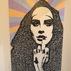 Custom Oversized Lana Del Rey Painted Canvas Wall Art