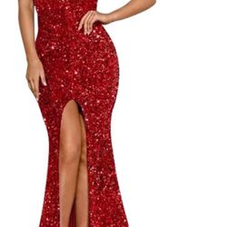 elegant red dress for oh prom party 