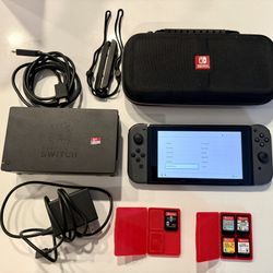 Nintendo Switch Bundle with 5 Games, 128GB SD Card + Case