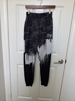 Encrypted Black pants with white Paint