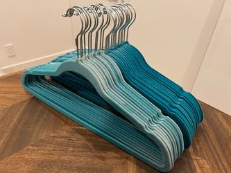 24 Teal Velvet Clothes Hangers
