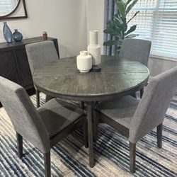 Dining Room Set + Buffet (Ashley Furniture) (mid-century modern / rustic) (6 pieces)