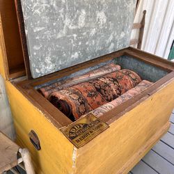 Antique ice box from Eddy Refrigerator co