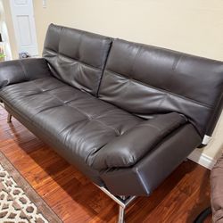 Black-Brown Leather Futon – $400 OBO