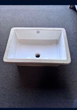 New 19.5" X 14" Rectangular Undermount Porcelain Ceramic Bathroom Sink in White