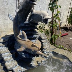 Dolphin Fountain 3x5 X 4 Tall Works Great