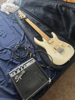 Ibanez 6 String Electric Guitar/Squier Amp