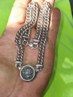 8 Inch Choker Chain Custom Piece Hallmarked  .925 Italy