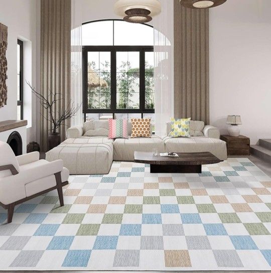 Checkered Area Rug - 9x12