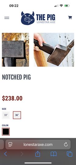 LONESTAR AXE NOTCHED PIG