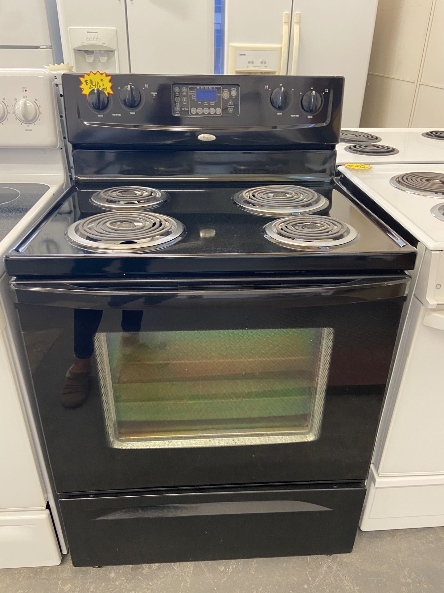 WHIRLPOOL BLACK COIL TOP OVENS