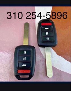 Honda Civic Accord Pilot CRV Fit Keys Llaves Y Controles Corte Incluido