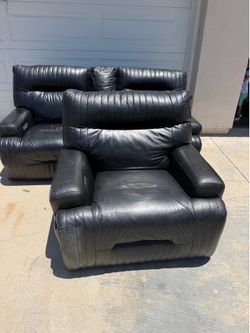 FREE - Black Leather Couches