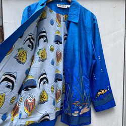 Vintage Anage Silk Fish Shirt 